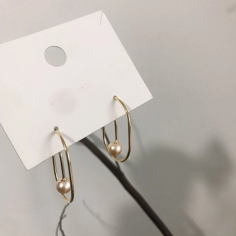 Minimalist Irregular Curve Gold Plated Dangle Earrings For Women Fashion Alloy Artificial Pearl Stud Earrings With S925 Silver Post