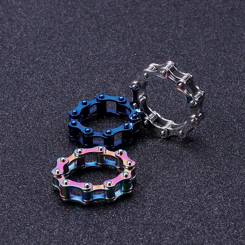 Anello A Catena Di Bicicletta In Acciaio Inossidabile Stile Punk Industriale Meccanico Fascia Rotante Per Uomo