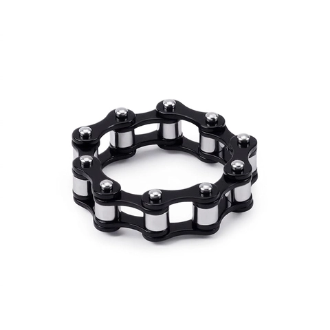 Edelstahl Fahrradkette Ring Industrial Punk Mechanik Stil Drehbarer Bandring Für Männer