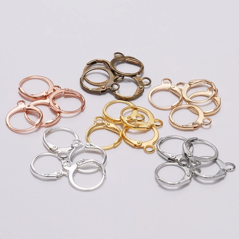 Leverback Earring Hooks DIY Jewelry Making Findings Round French Ear Wire Accessories Copper Stainless Steel Metal