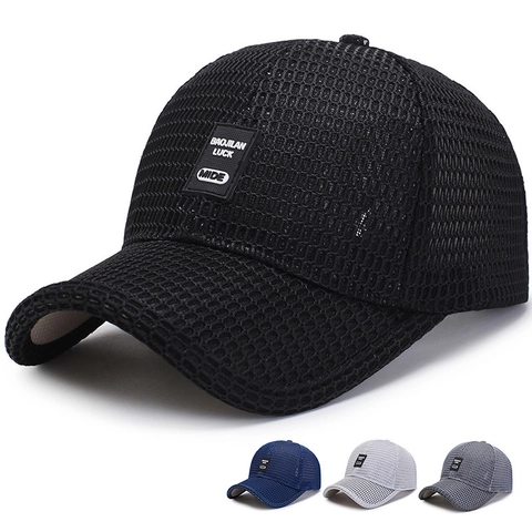 Breathable Mesh Baseball Cap Sun Protection Summer Outdoor Sports Hat Adjustable For Men Casual