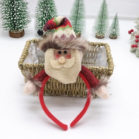 Diademas De Navidad Felpa Punto Papá Noel Muñeco De Nieve Reno Aros De Pelo Decoración De Fiesta Regalos