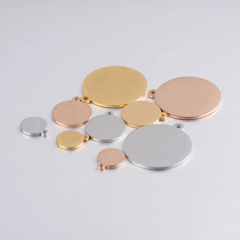 Round Blank Charms Stainless Steel Mirror Polished Circular Pendants For DIY Jewelry Making Necklaces Crafts
