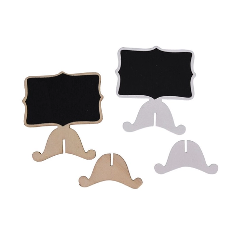 Mini Wooden Chalkboard Sign Desktop Message Board With Stand Base Wavy Edge Decorative Small Easel Blackboard Wedding Office