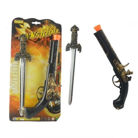 Pistola E Pugnale Giocattolo Pirata Vintage In Plastica Goffrata Per Halloween Cosplay Party Accessorio Per Costume