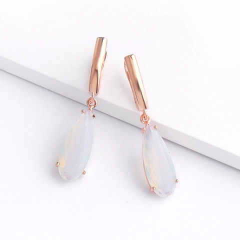 Pendientes Colgantes De Gota De Agua Aleación Chapada En Oro Rosa Circonita Joyería Para Mujer Regalo De Boda