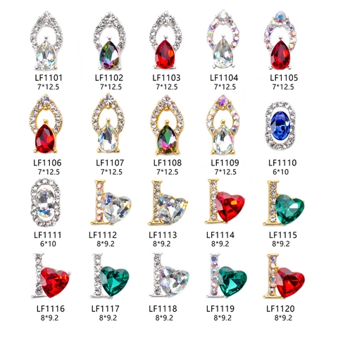 Charms Per Nail Art In Cristallo K9 In Lega Cuore Goccia Strass Gioielli Per Manicure 3D Decorazioni Di Lusso Fai Da Te Accessori