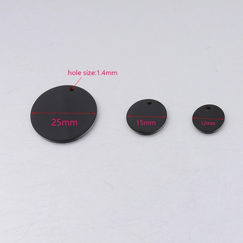 Black Round Charms Mirror Polished Stainless Steel Flat Disc Pendants For DIY Jewelry Making Necklaces Earrings