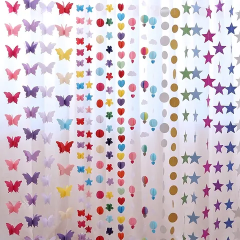 Ghirlande Di Carta 3D Decorazioni Appese Farfalla Stella Nuvola Fiore Ornamenti Per Festa Matrimonio Compleanno Forniture