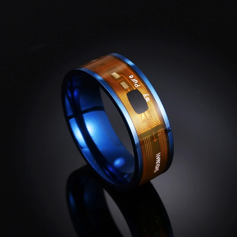 Tech Style Titanium Steel NFC Smart Ring For Men Women Circuit Board Pattern Waterproof Digital Finger Ring For Smart Home