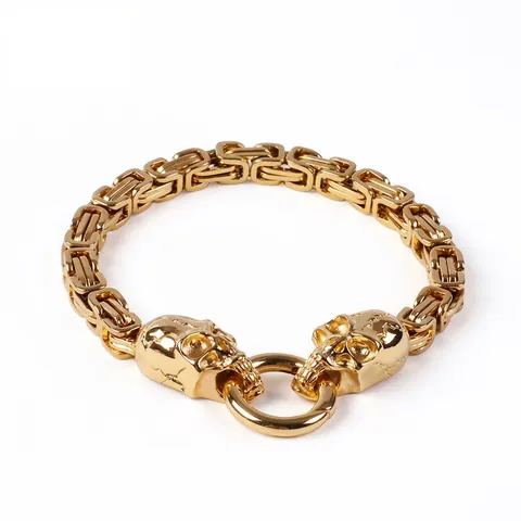 Heren Roestvrij Staal Armband Punk Rock Schedel Byzantijnse Ketting Sieraden Gothic Biker Stijl Voor Man