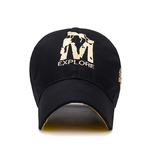 Casquette De Baseball En Coton Brodé Lettre M Explore Motif Loup Ajustable Chapeau De Soleil Extérieur Hommes Femmes