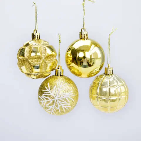 Ornamenti Palline Di Natale Plastica Infrangibile Texture Mista Decorazioni Appese Albero Festa Arredamento Casa
