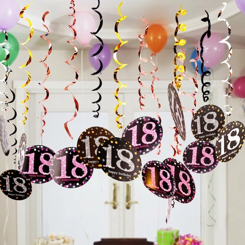 PVC Geburtstag Hängende Wirbel Spirale Dekorationen Folie Decke Ornamente Für Jubiläumsfeier Meilenstein Feier