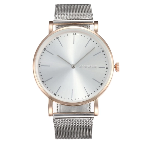 Women Quartz Watch Minimalist Analog Display Alloy Case Stainless Steel Mesh Strap Fashion Casual Business Elegant Wristwatch
