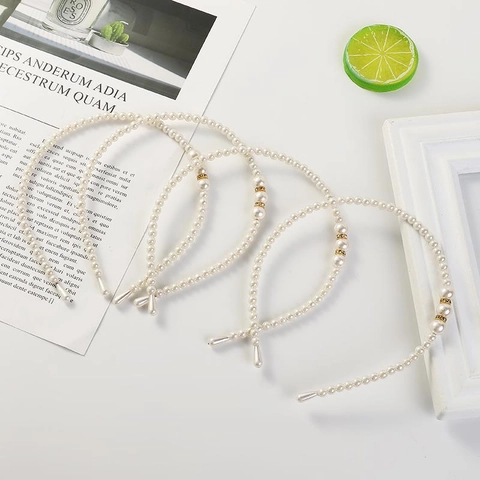 Serre-tête Filles Künstliche Perle Imitation Strass Élégant Princesse Accessoire Cheveux Pour Enfants Fête Quotidien