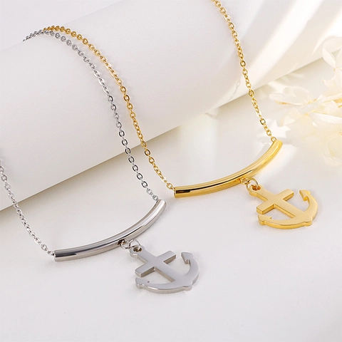Collana Con Ciondolo A Ancora E Orecchini Acciaio Inossidabile Tema Nautico Gioielli Di Moda Per Donna Lucido Stile Elegante