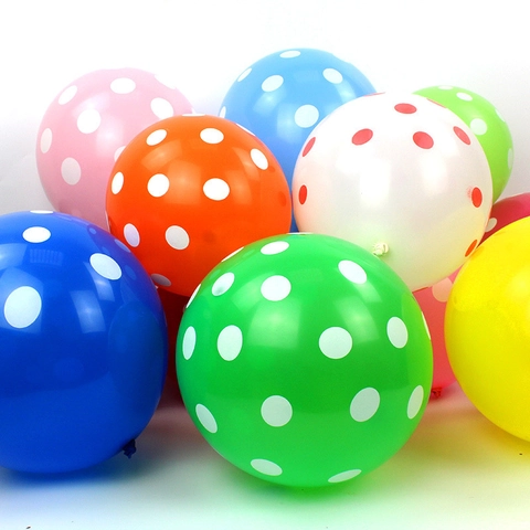 Polka Dot Latex Balloons Round Thickened Colorful Inflatable Balloons For Birthday Wedding Party Event Room Decoration
