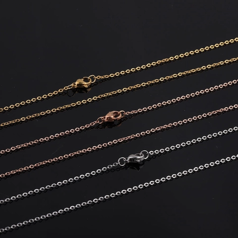 Collar De Cadena De Cable Acero Inoxidable Chapado En Oro 18K Accesorio Joyería DIY Moda Minimalista Unisex