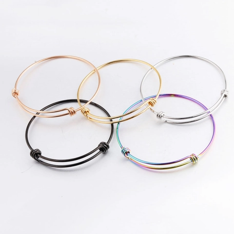 Brazalete De Bobina Ajustable 304 Acero Inoxidable Pulido Minimalista Joyería De Moda Pulsera Para Mujeres Hombres