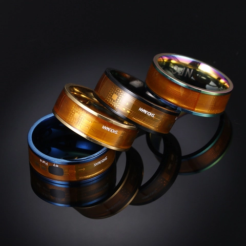 Anillo Intelligente NFC Acciaio Inossidabile Chip NTAG213 Anello Da Dito Con Motivo Di Circuito Stampato Gioielli Tech Uomo Donna