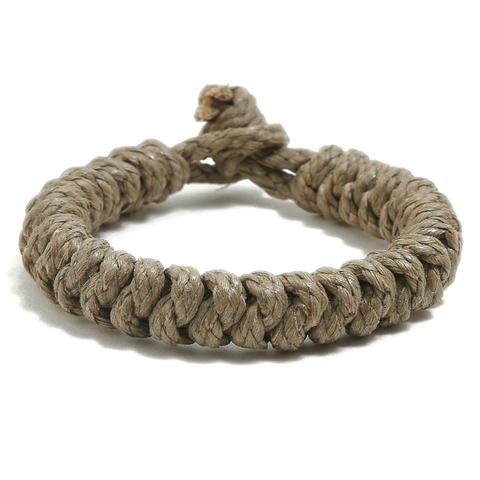 Pulsera De Cuerda De Cáñamo Tejida A Mano Vintage Retro Punk Cuero Trenzado Pulsera Joyería Unisex Accesorio Ajustable