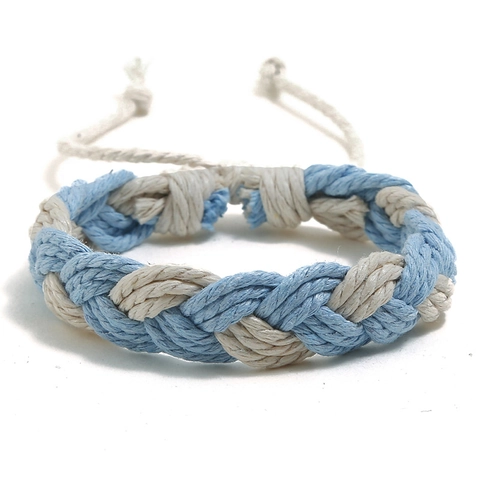 Handgefertigtes Gewebtes Hanfseil Armband Verstellbare Wachsschnur Ethno Boho Stil Schmuck Für Männer Frauen