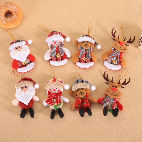 Decorazioni Per Albero Di Natale Bambole Appese Babbo Natale Pupazzo Di Neve Renna Orso Peluche Lino Quadri Arredo Festa
