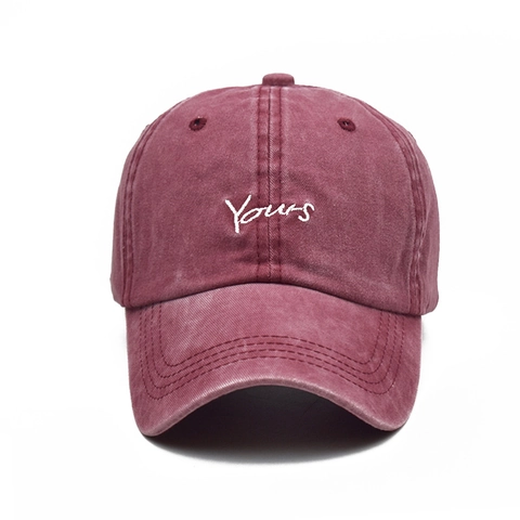Washed Cotton Baseball Cap Vintage Distressed Dad Hat With Yours Embroidery Adjustable For Men Women