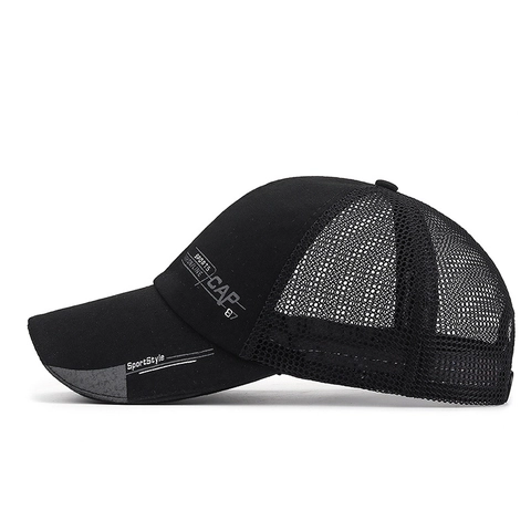 Summer Breathable Mesh Baseball Cap For Men Women Adjustable Snapback Trucker Hat Outdoor Sports Sun Hat Long Brim Letter Print
