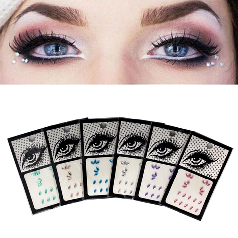 DIY Face Rhinestone Stickers Acrylic Crystal Eye Makeup Forehead Body Gems Party Decorative Sticker Art