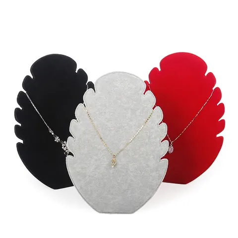 Velvet Necklace Display Stand Flame Shaped Jewelry Organizer Sawtooth Multi Slot Pendant Holder Folding Support