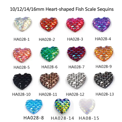 Cabochon A Cuore Con Squame Di Pesce Resina Iridescente Texture Squame Di Sirena Retro Piatto Per Gioielli Fai Da Te
