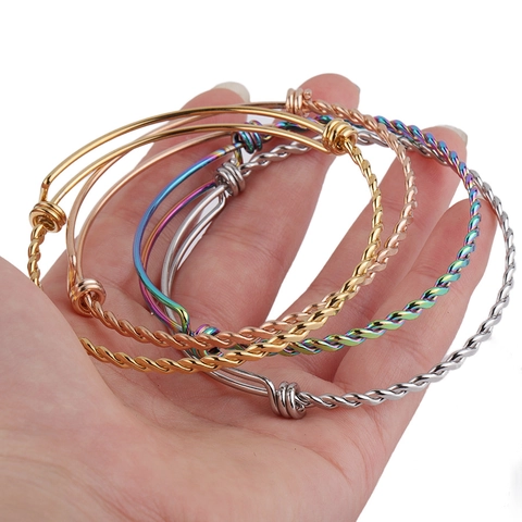 Brazalete Extensible De Acero Inoxidable Para Mujeres Hombres Diseño De Torsión En Espiral Minimalista Joyería De Moda