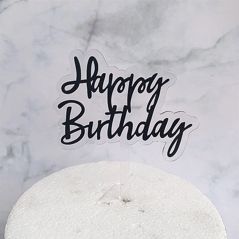 Acrylic Cake Topper Happy Birthday Super Dad Double Layer Transparent Mirror Gold Colorful Party Decoration