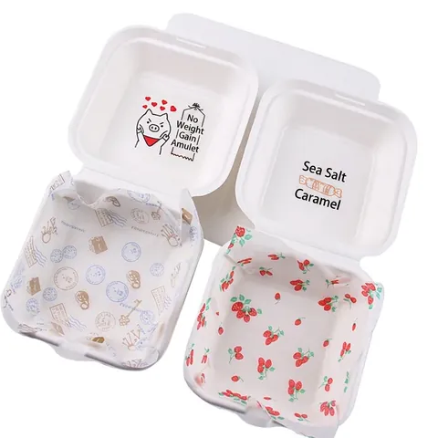 Carta Cerata Antigrasso Alimentare Fragola Timbro Retro Confezione Decorativa Per Sandwich Burger Pane Bento