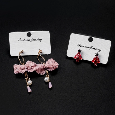 Weiße Schmuck Display Karten Fashion Jewelry Druck PVC Papier Für Ohrringe Stecker Halskette Verpackung