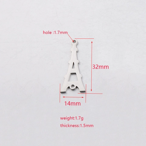 Torre Eiffel Colgantes Para Hacer Joyas Dijes De Acero Inoxidable Pulido Espejo Accesorio DIY Moda