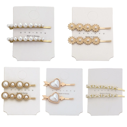 Mollette Per Capelli Con Fiori Künstliche Perle Strass Lega Dorata Cuore Freccia Fermagli Elegante Vintage Accessori Capelli Donna Ragazze