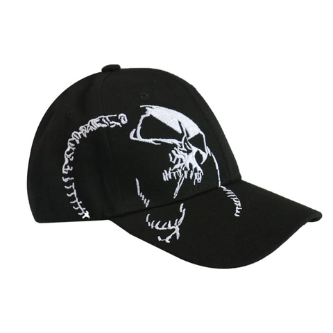 Gorra De Béisbol De Algodón Con Bordado De Calavera Ajustable Hip Hop Streetwear Gótica Punk Sombrero De Sol