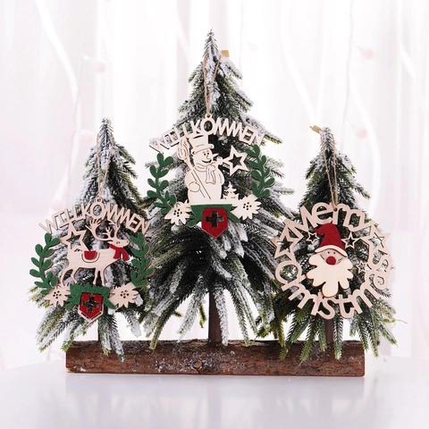 Addobbo Natalizio Appeso Ghirlanda Di Legno Pendente In Legno Cavo Taglio Laser Per Albero Porta Decorazione Festiva Rustica