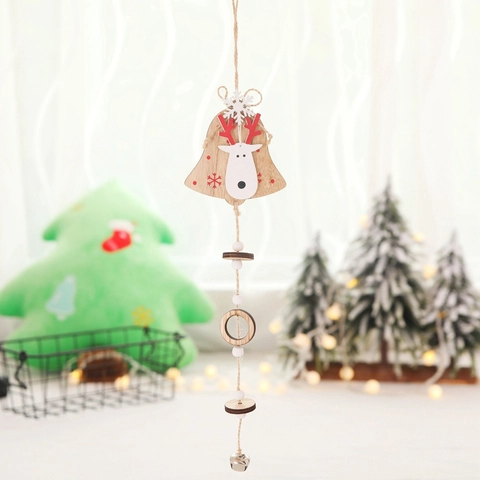 Colgantes de Madera de Reno de Navidad Cabeza de Reno Patrón de Copo de Nieve Adornos de Madera Para Decoración de Hogar