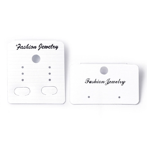Weiße Schmuck Display Karten Fashion Jewelry Druck PVC Papier Für Ohrringe Stecker Halskette Verpackung