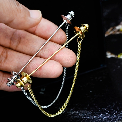 Spilla Da Colletto In Rame Minimalista Con Catena A Nappa Per Accessori Camicia Da Uomo Gioielli Da Matrimonio