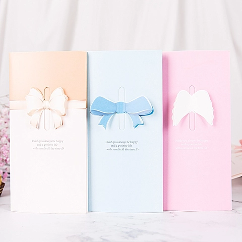 3D Greeting Card Butterfly Heart Wings Decorations Paper Cardboard Blessing Message Note Cards Envelope Holiday Christmas