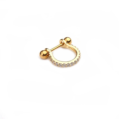 Pendientes Cartílago Barbell Acero Inoxidable Micro Pavé Circón Joyería Piercing Hélice Para Mujeres