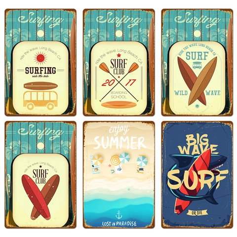 New Beach Retro Tin Painting Coffee Shop Φόντο Τοίχου Διακοσμητικός Πίνακας Σπίτι Κρεμαστός Πίνακας Χωρίς Πλαίσιο