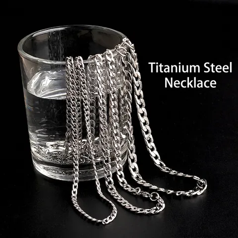 Panzerkette Halskette Titanstahl Minimalistisch Hip Hop Mode Langlebig Solid Schmuck Herren Unisex