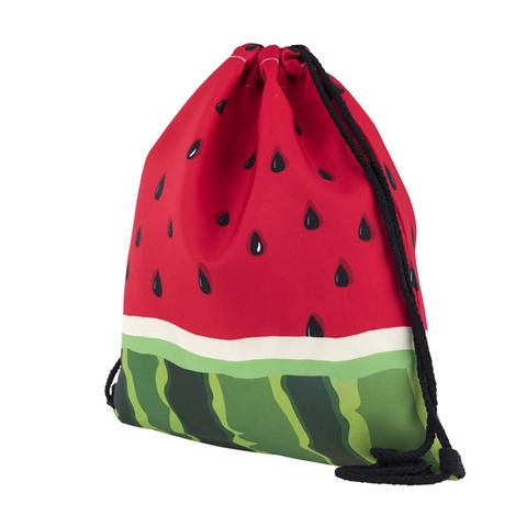 Sac À Dos À Cordon Motif Pastèque Fruit Tissu Oxford Durable Impression Numérique 3D Sac De Sport Pour Loisirs Et Gym