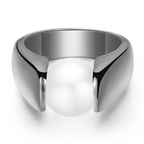 Vintage Wide Band Ring 18K Gold Plated Stainless Steel Inlaid Round Cat Eye Stone Minimalist Fashion For Women